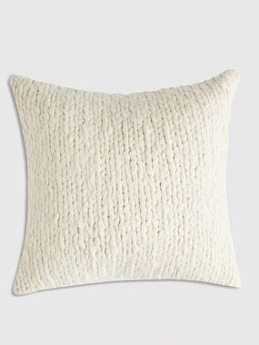 NWT Quince Chunky Hand Knit Wool Pillow Cover, Ivory, 20 X 20